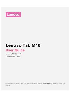 Lenovo Tab M10 - X605 manual. Camera Instructions.